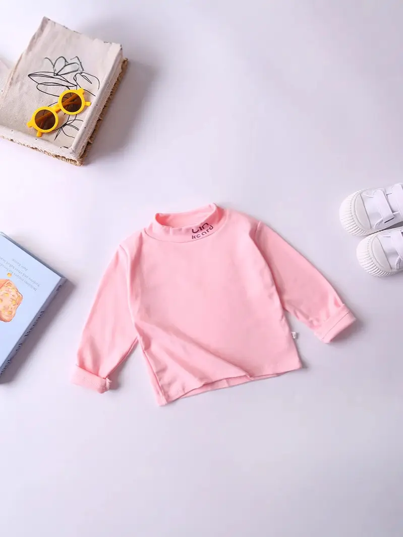 Girls' White Long Sleeve Turtleneck Top - Image 10
