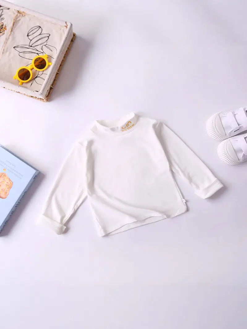 Girls' White Long Sleeve Turtleneck Top - Image 11