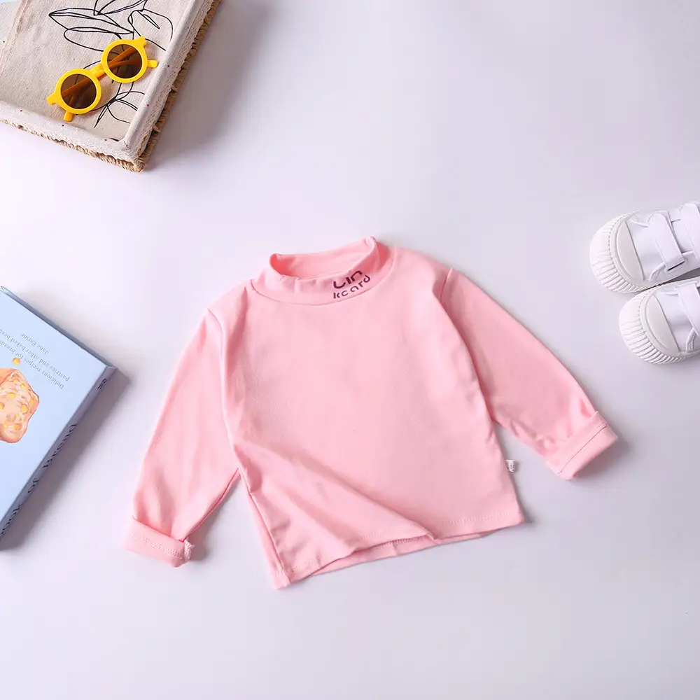 Girls' White Long Sleeve Turtleneck Top - Image 3