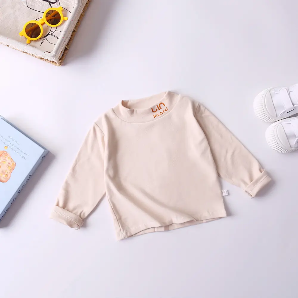 Girls' White Long Sleeve Turtleneck Top - Image 5
