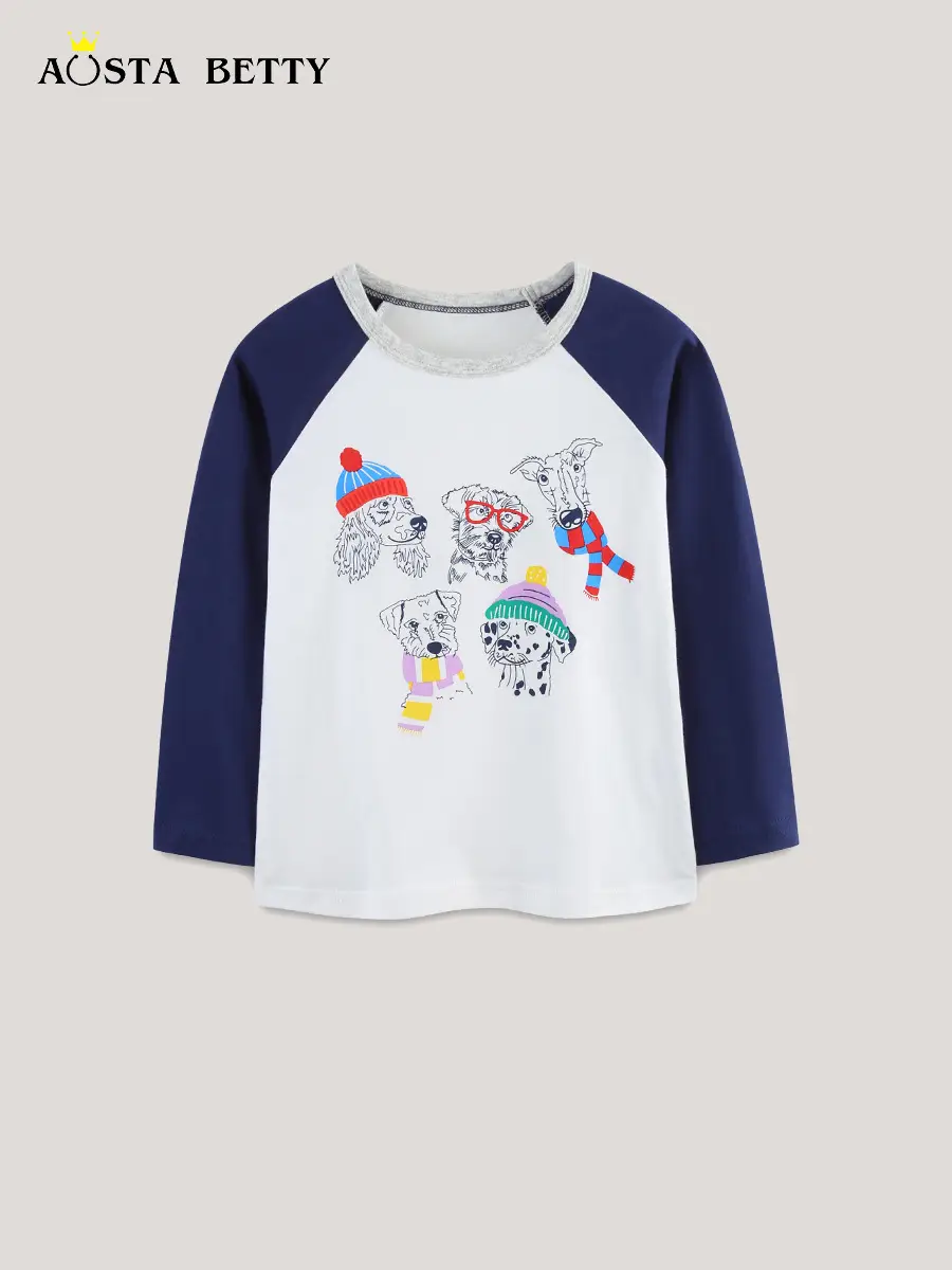 European American Boys Long Sleeve Cartoon T-Shirt - Image 3