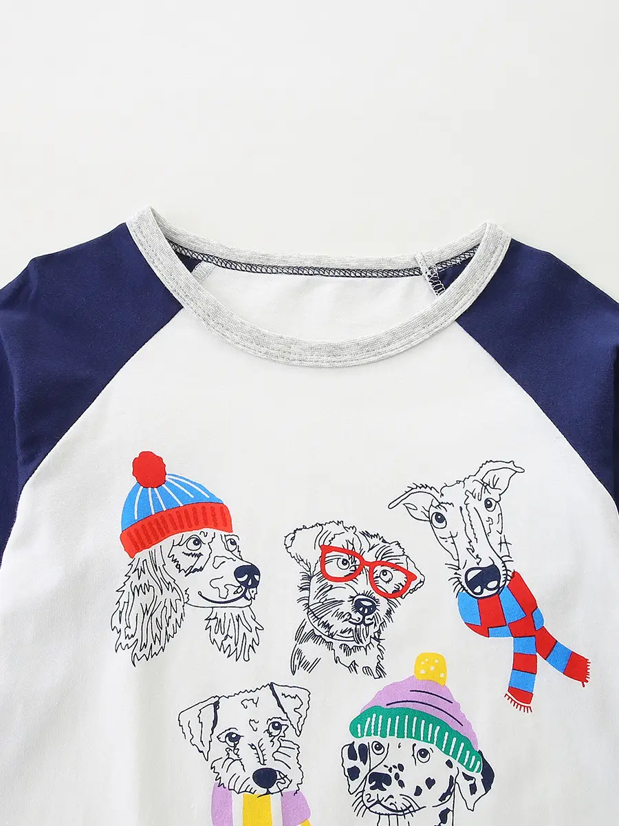 European American Boys Long Sleeve Cartoon T-Shirt - Image 5
