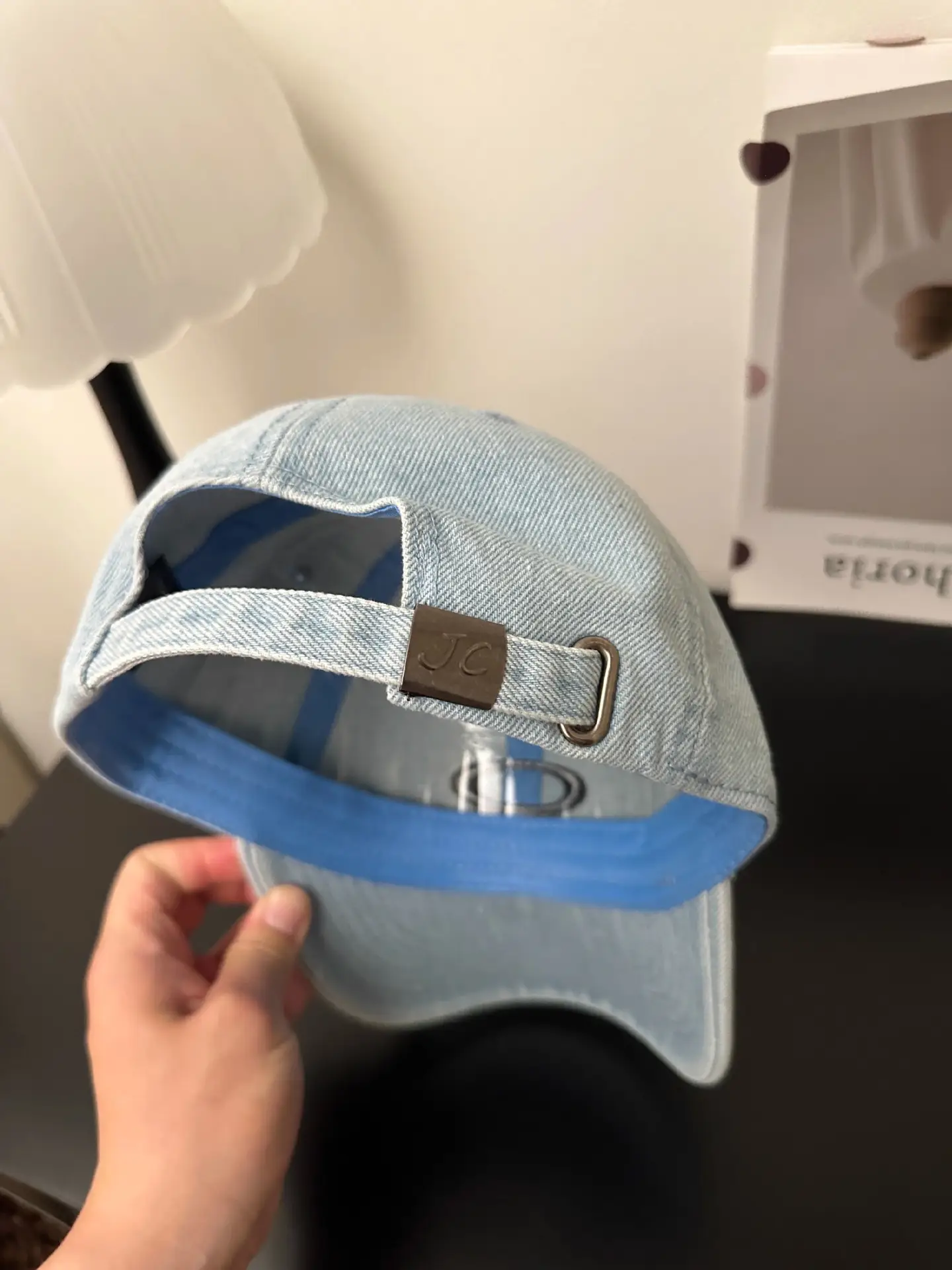 Korean Niche Wash Denim Cap Wide Bristle Unisex — feature 10