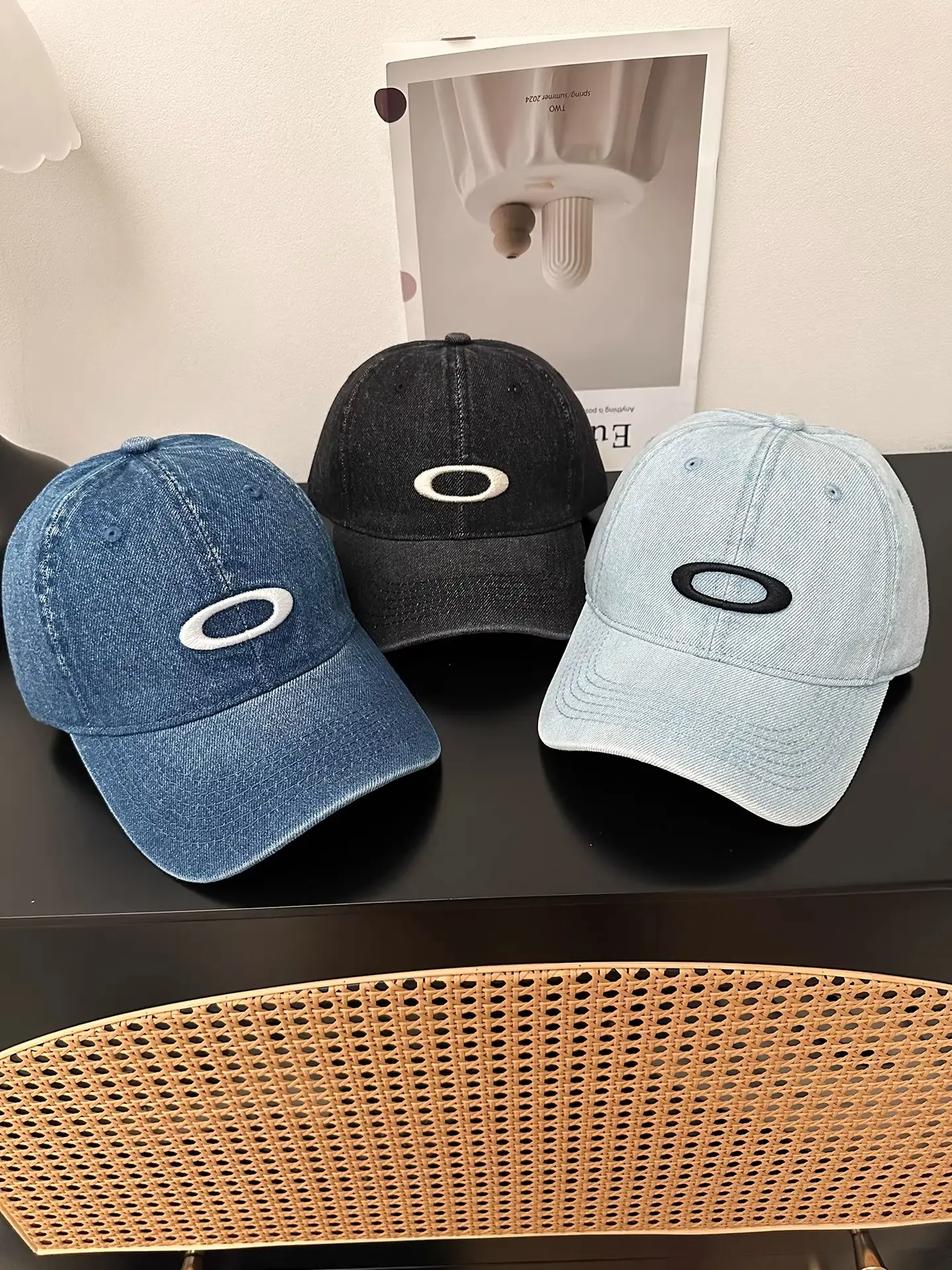 Korean Niche Wash Denim Cap Wide Bristle Unisex — feature 7