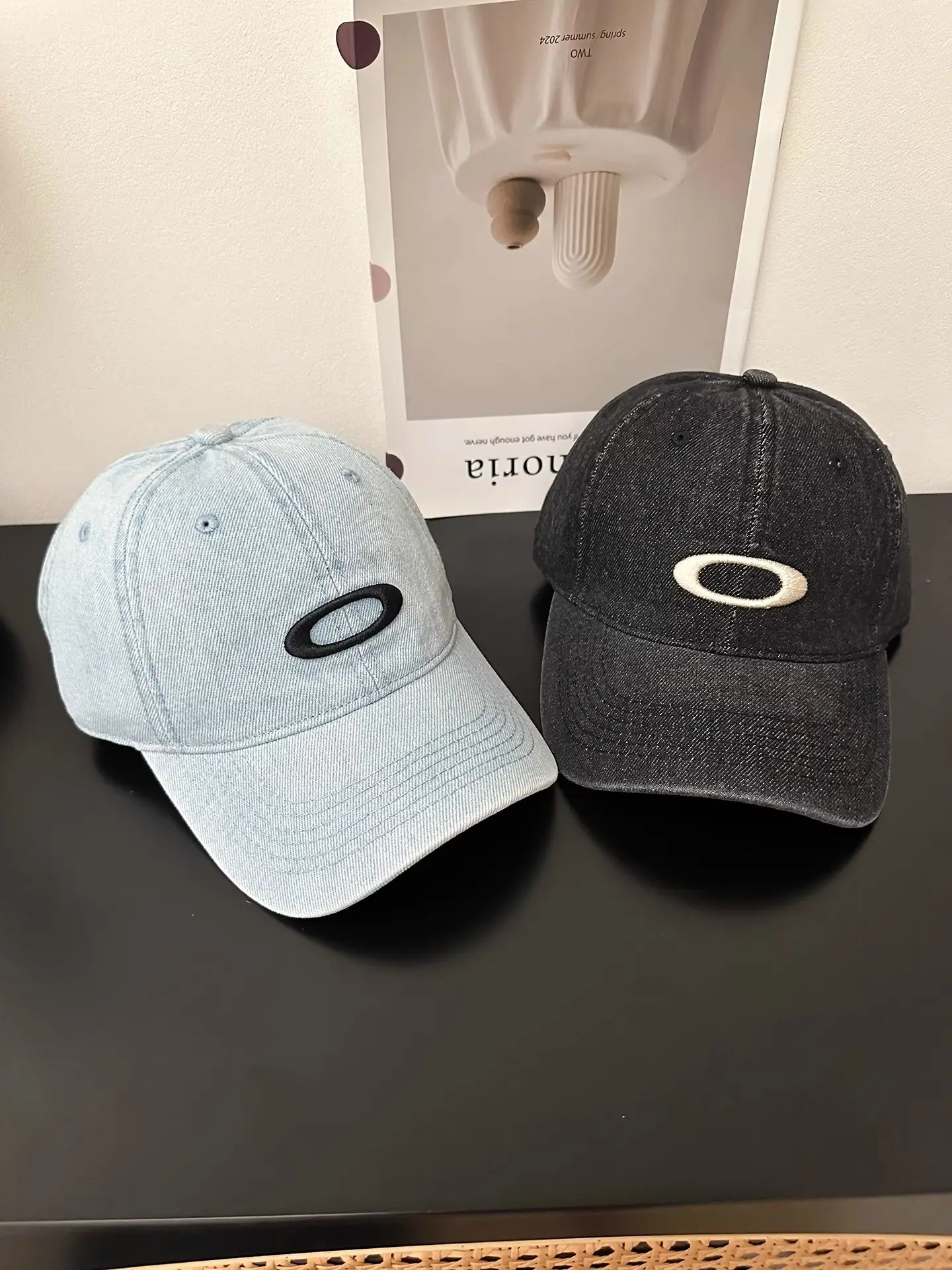 Korean Niche Wash Denim Cap Wide Bristle Unisex — feature 9