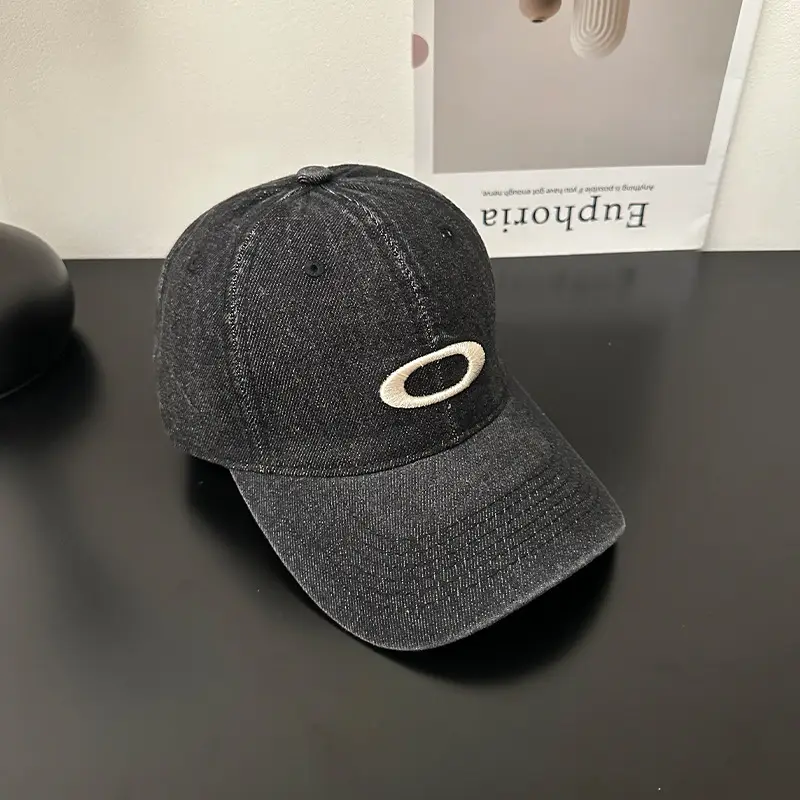 Korean Niche Wash Denim Cap Wide Bristle Unisex