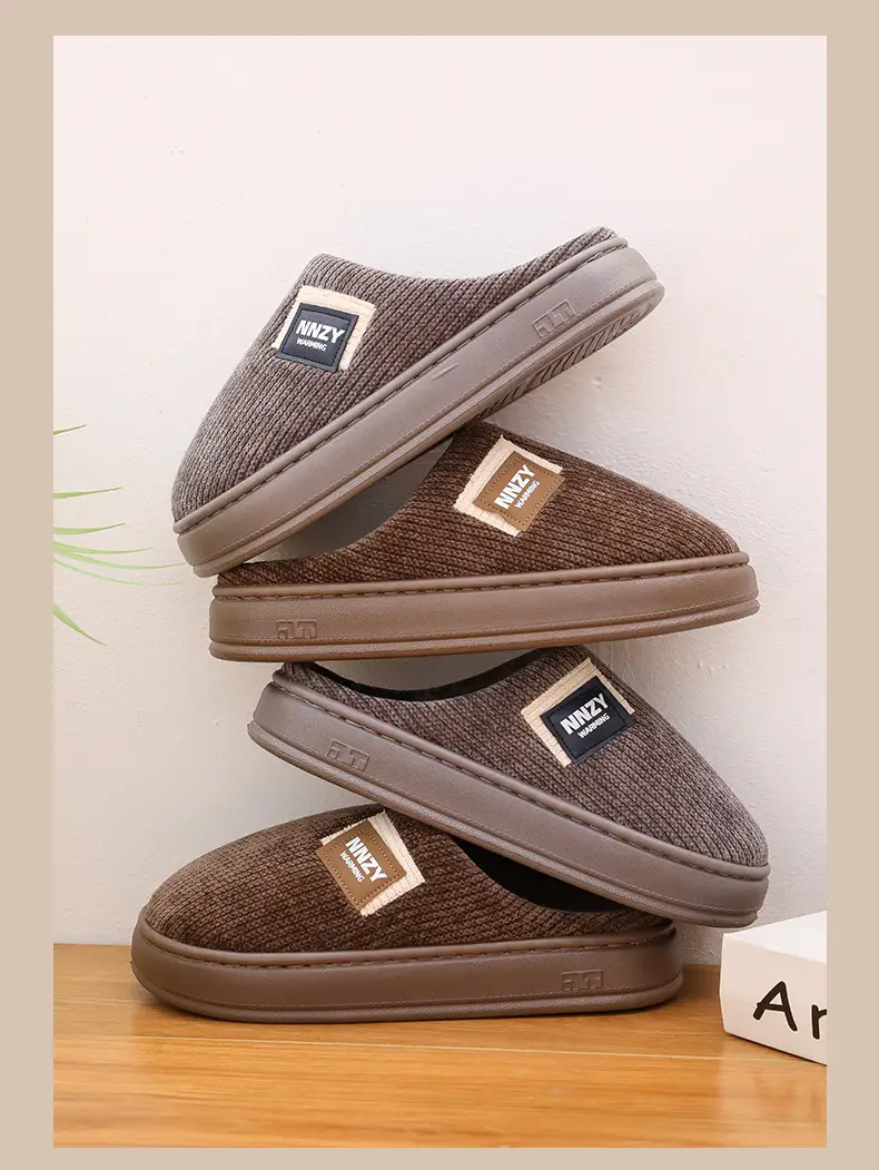 Men Cotton Warm Slippers Winter Indoor Large — feature 10