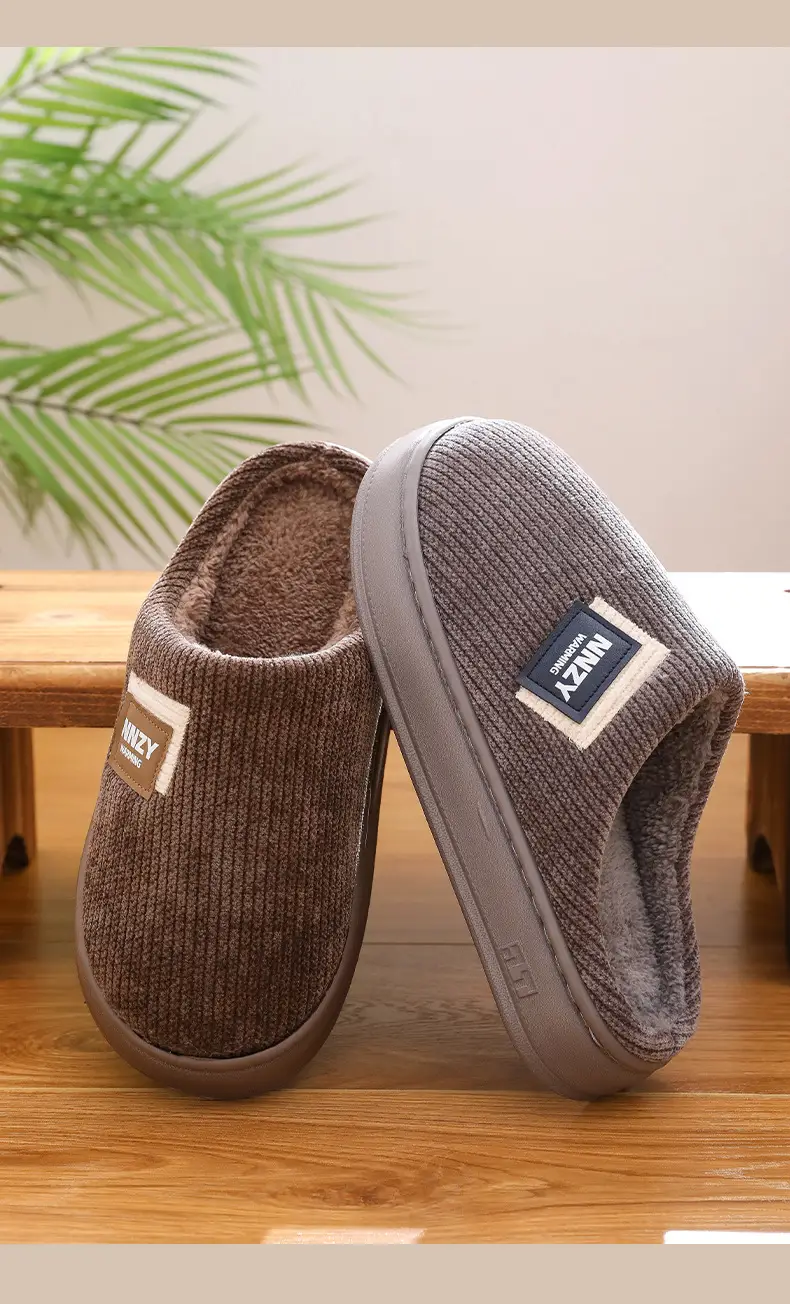 Men Cotton Warm Slippers Winter Indoor Large — feature 13