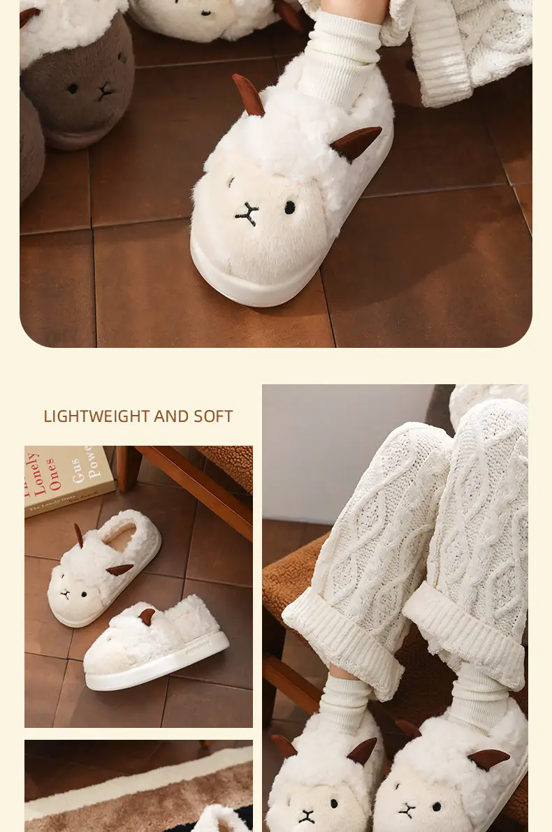 Women Cotton Slippers Warm Plush Winter Indoor Outdoor — feature 10