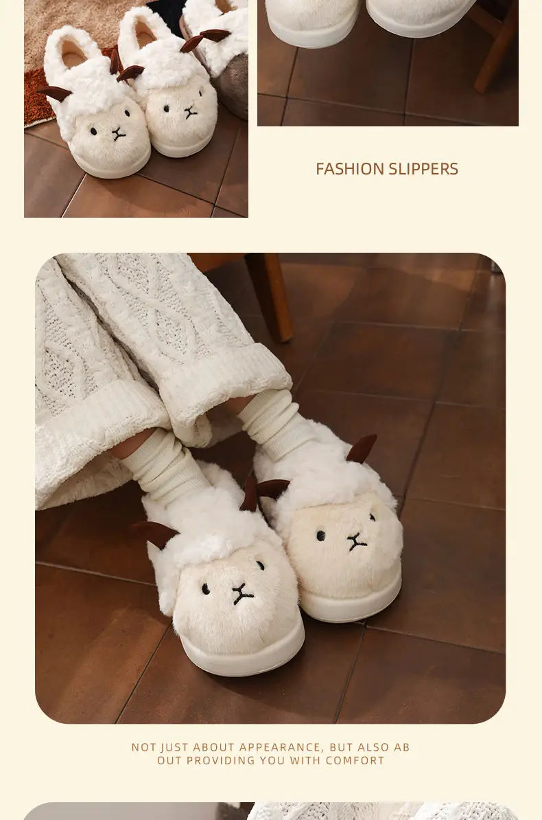 Women Cotton Slippers Warm Plush Winter Indoor Outdoor — feature 11