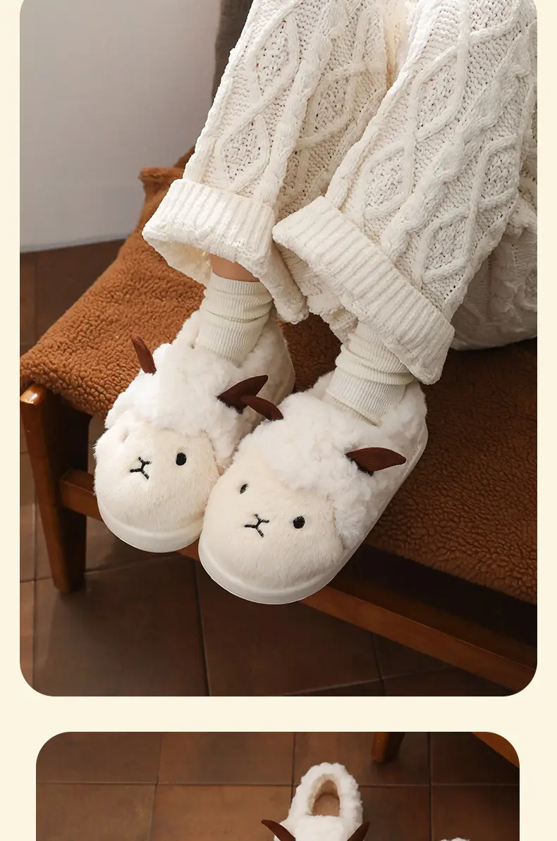 Women Cotton Slippers Warm Plush Winter Indoor Outdoor — feature 12