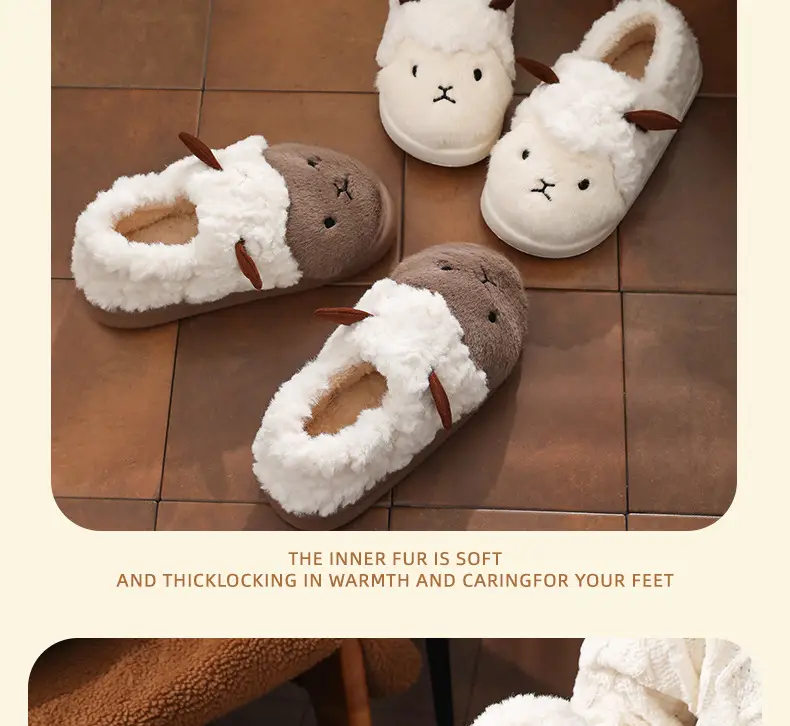 Women Cotton Slippers Warm Plush Winter Indoor Outdoor — feature 13