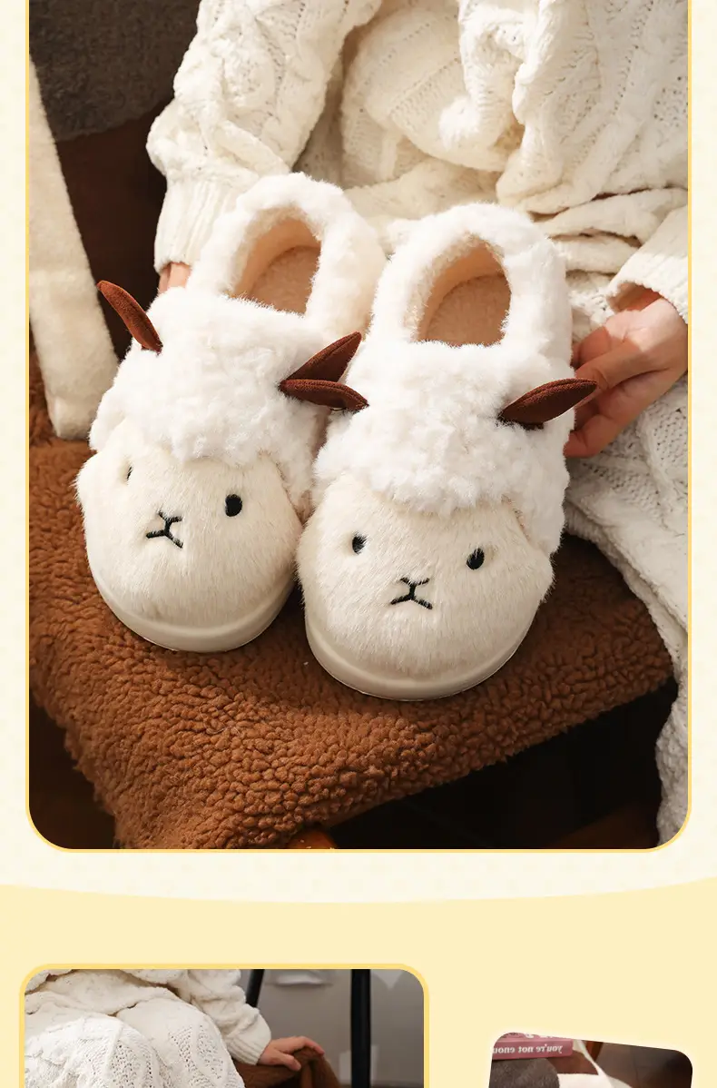 Women Cotton Slippers Warm Plush Winter Indoor Outdoor — feature 4