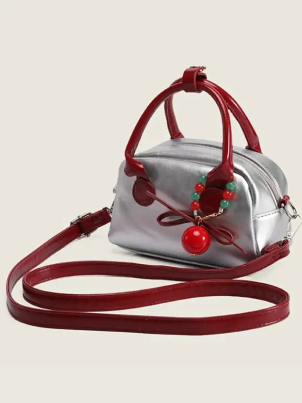 Women's Red Pearl Embellished Shoulder Bag 2026 - Image 4