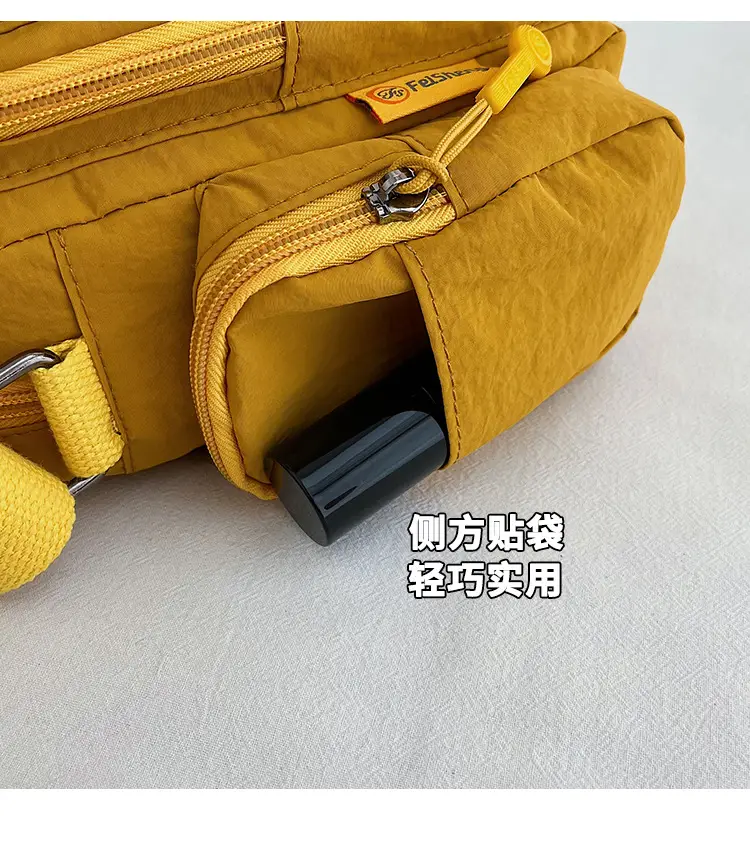 Lightweight Crossbody Phone Bag Nylon Beige 2025 — feature 13