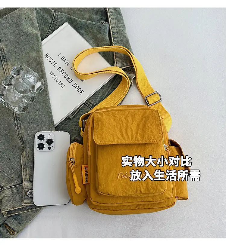 Lightweight Crossbody Phone Bag Nylon Beige 2025 — feature 16