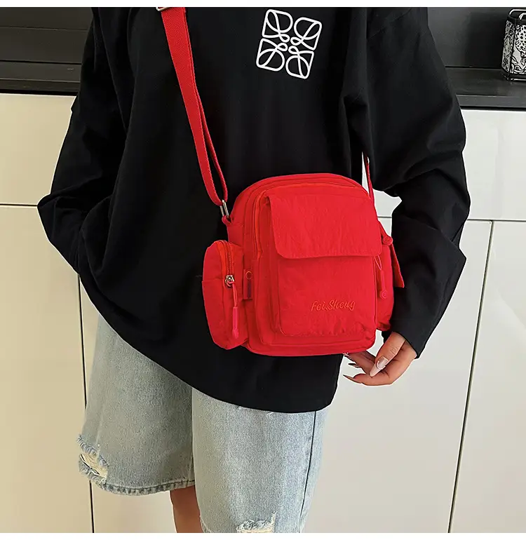 Lightweight Crossbody Phone Bag Nylon Beige 2025 — feature 21