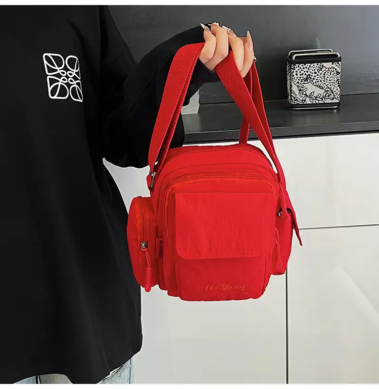 Lightweight Crossbody Phone Bag Nylon Beige 2025 — feature 22