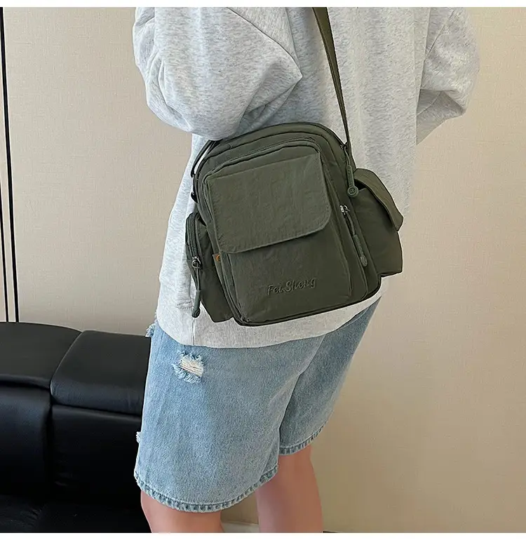 Lightweight Crossbody Phone Bag Nylon Beige 2025 — feature 26