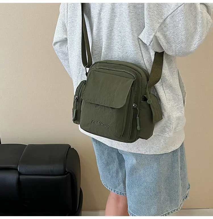Lightweight Crossbody Phone Bag Nylon Beige 2025 — feature 27