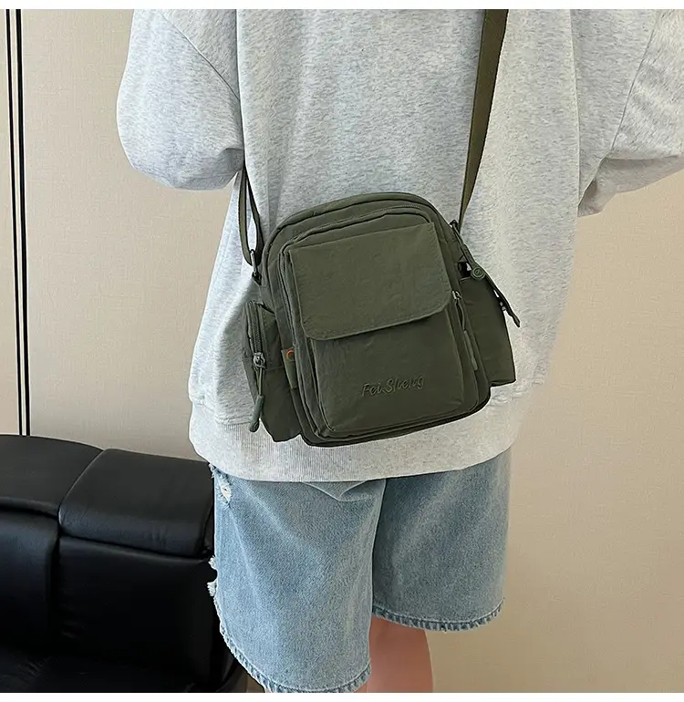 Lightweight Crossbody Phone Bag Nylon Beige 2025 — feature 28