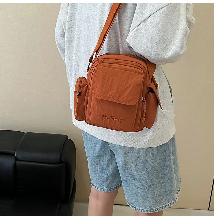 Lightweight Crossbody Phone Bag Nylon Beige 2025 — feature 29
