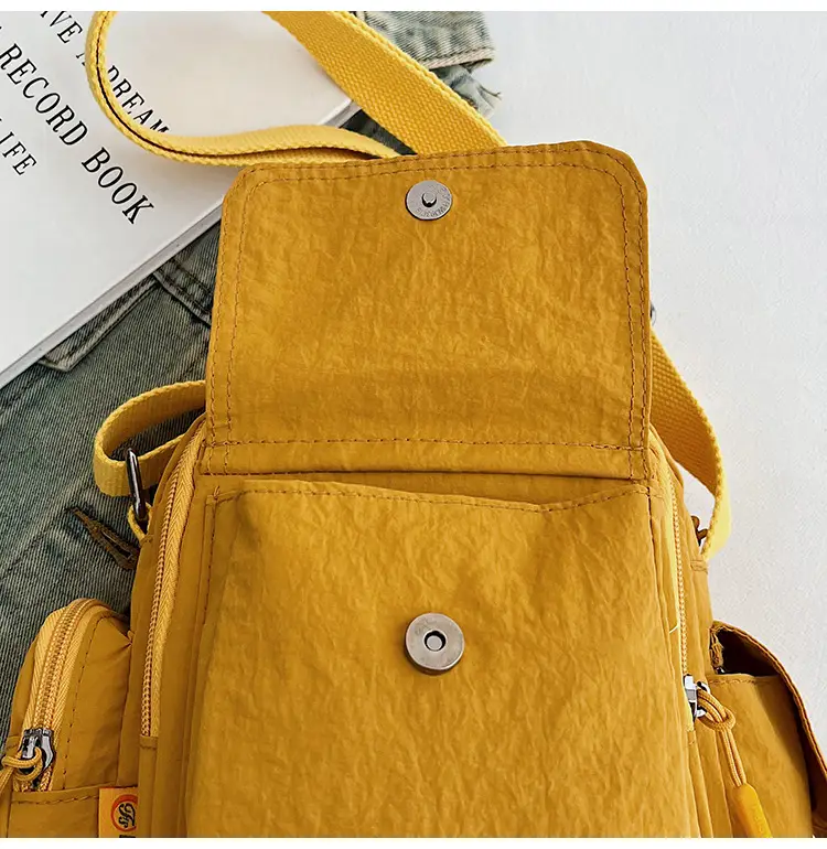 Lightweight Crossbody Phone Bag Nylon Beige 2025 — feature 36