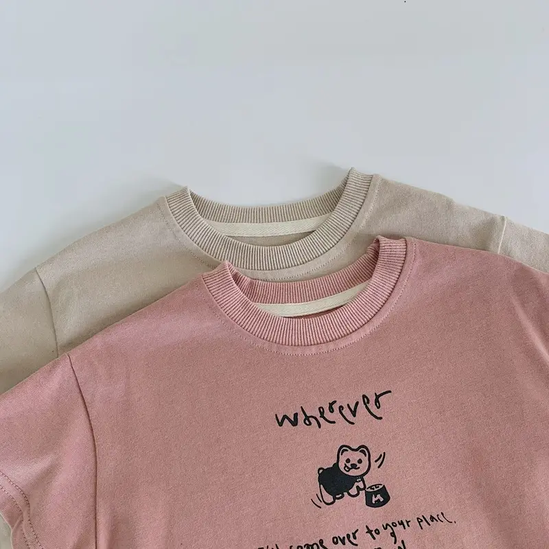Children Letter Printed Cotton T-Shirt 2025 Autumn Loose Fit — feature 9