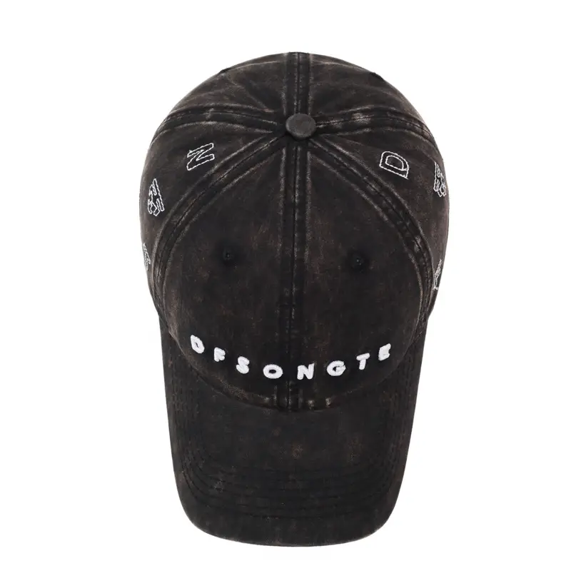 Black Letter Embroidered Duckbill Cap Unisex Vintage Style - Image 11