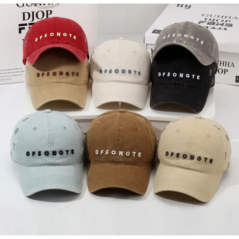 Black Letter Embroidered Duckbill Cap Unisex Vintage Style — feature 8