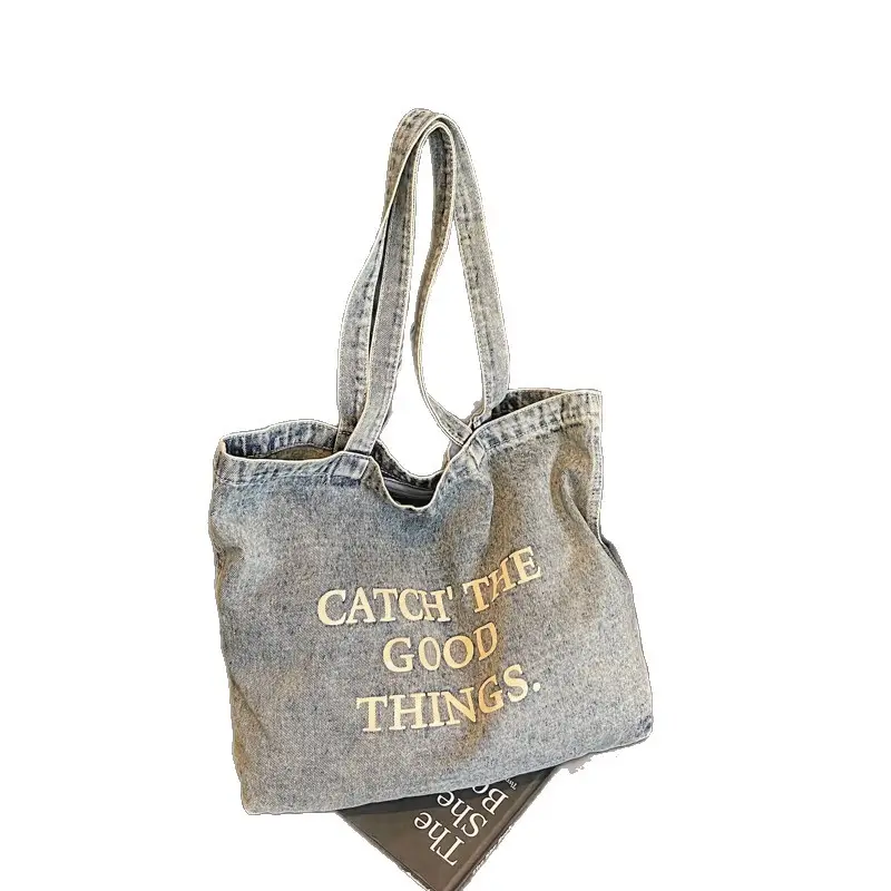Korean Style Denim Tote Bag Large Capacity Women - Image 7