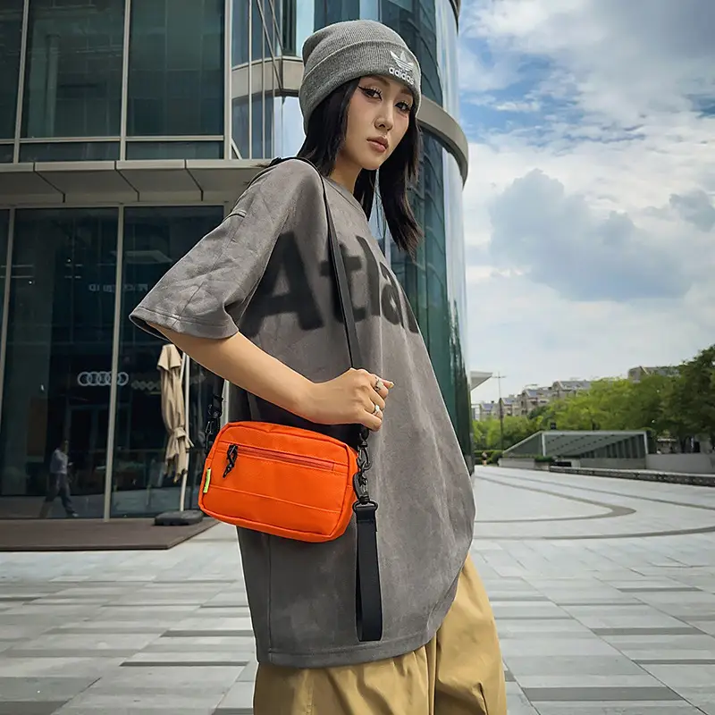 Orange Crossbody Bag for Men Large Capacity - Image 8
