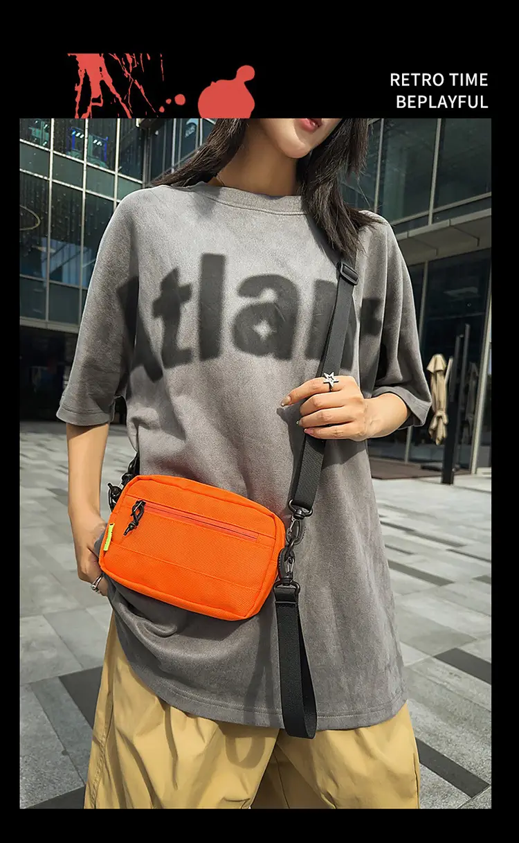 Orange Crossbody Bag for Men Large Capacity — feature 11