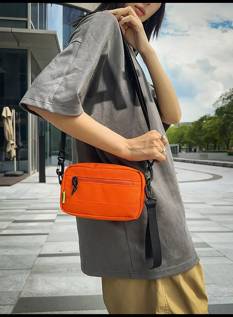Orange Crossbody Bag for Men Large Capacity — feature 12