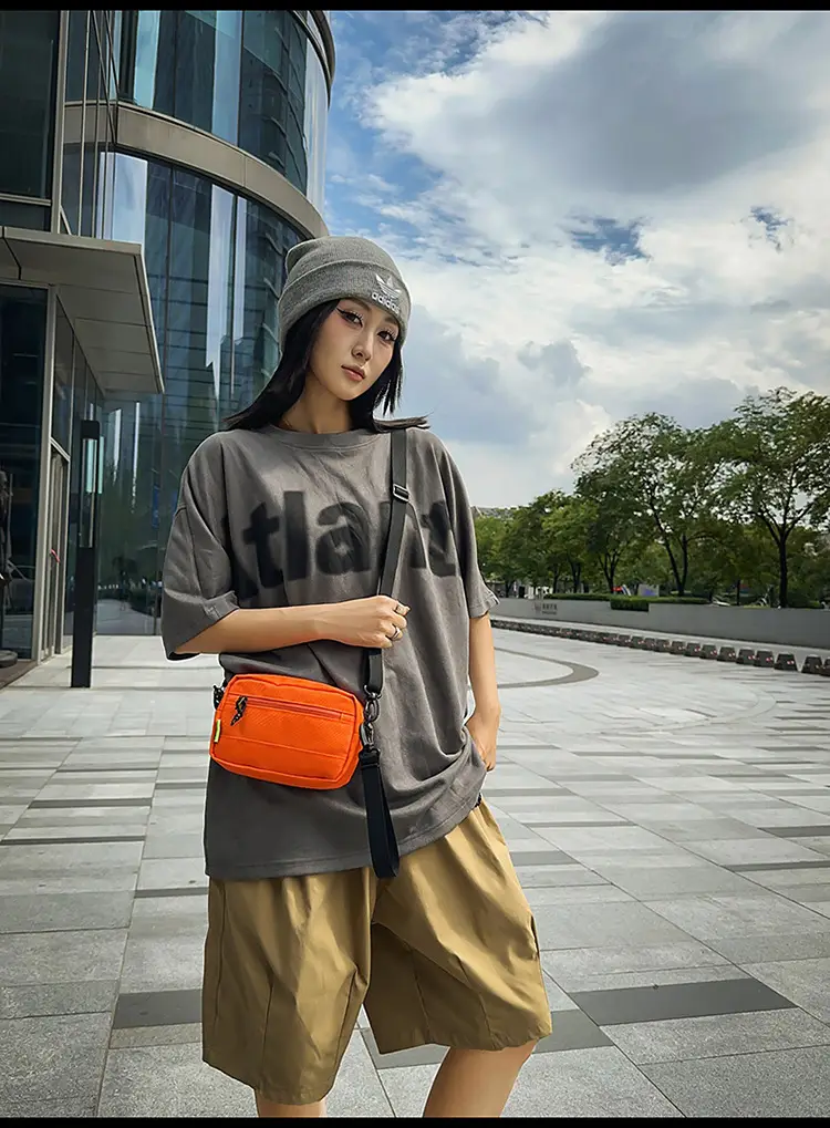 Orange Crossbody Bag for Men Large Capacity — feature 13
