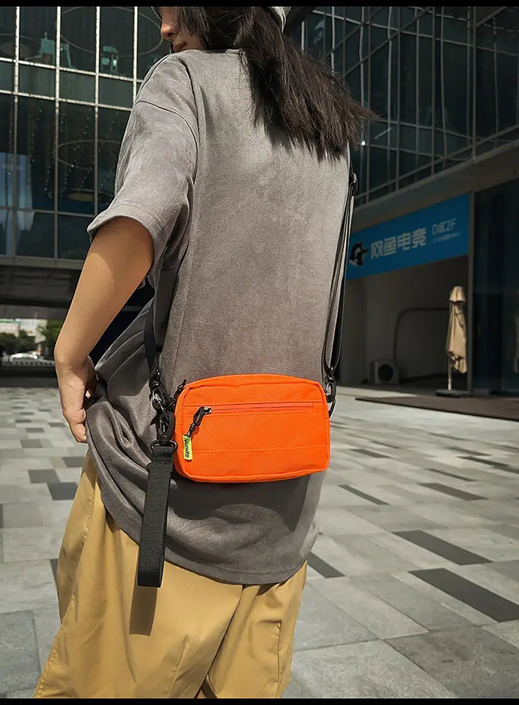 Orange Crossbody Bag for Men Large Capacity — feature 14