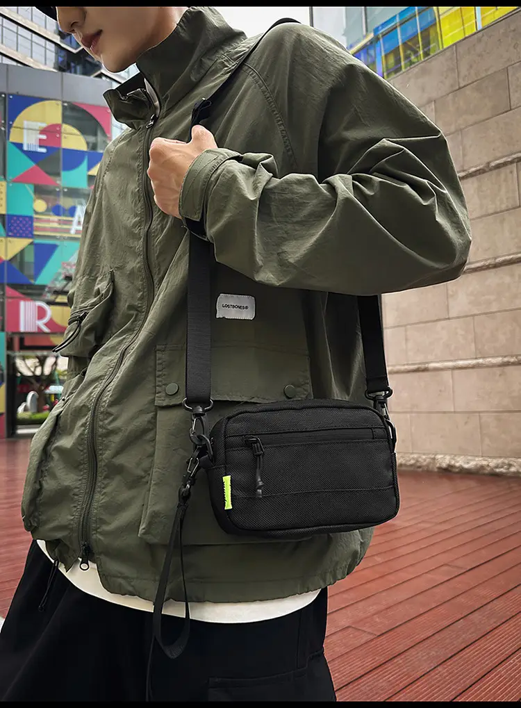 Orange Crossbody Bag for Men Large Capacity — feature 17