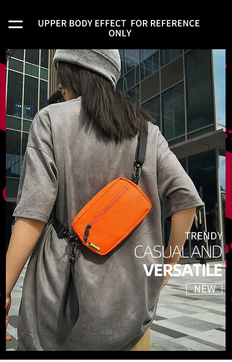 Orange Crossbody Bag for Men Large Capacity — feature 3