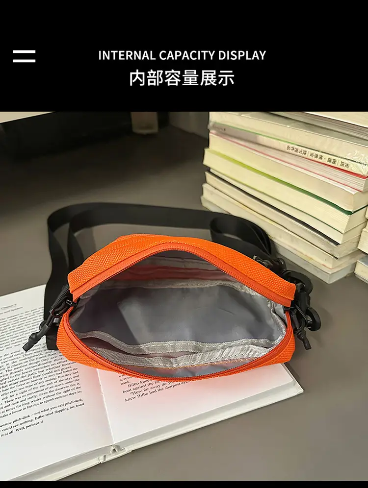 Orange Crossbody Bag for Men Large Capacity — feature 9