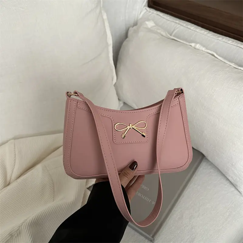 Retro Underarm Bag Women 2025 Spring Solid Color