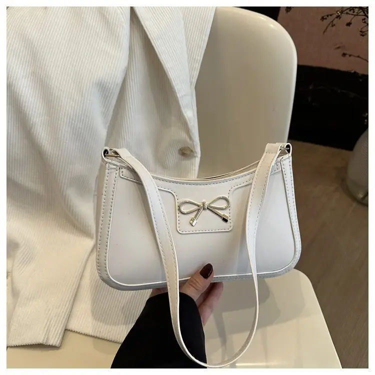 Retro Underarm Bag Women 2025 Spring Solid Color