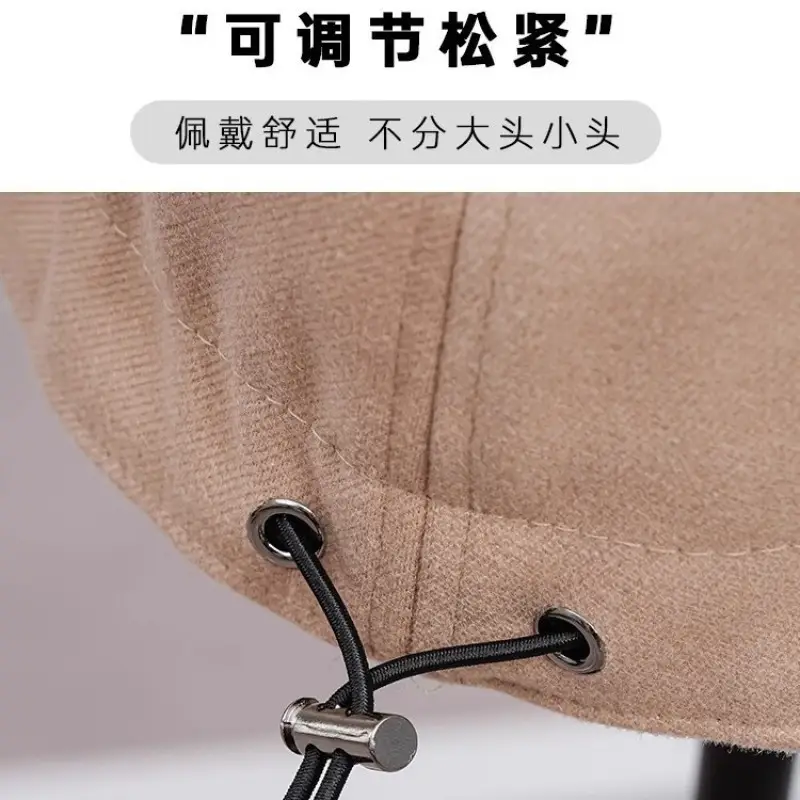 Women Winter Velvet Peaked Cap with Adjustable Strap - Image 9