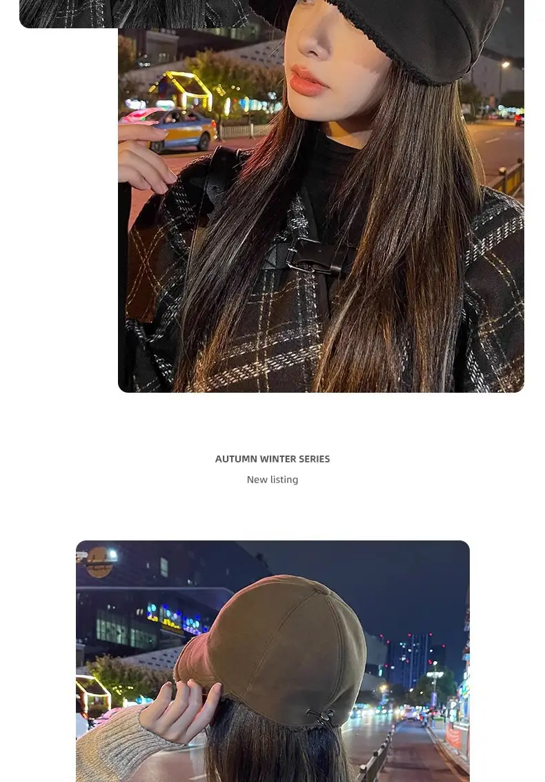 Women Winter Velvet Peaked Cap with Adjustable Strap — feature 13