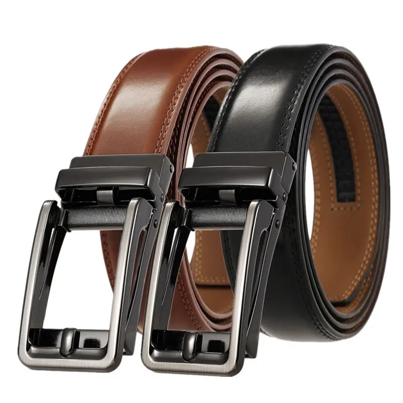 Men's Black Cross-Border Belt with Silver Buckle - Image 4