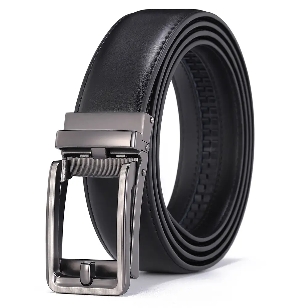 Men's Black Cross-Border Belt with Silver Buckle - Image 5
