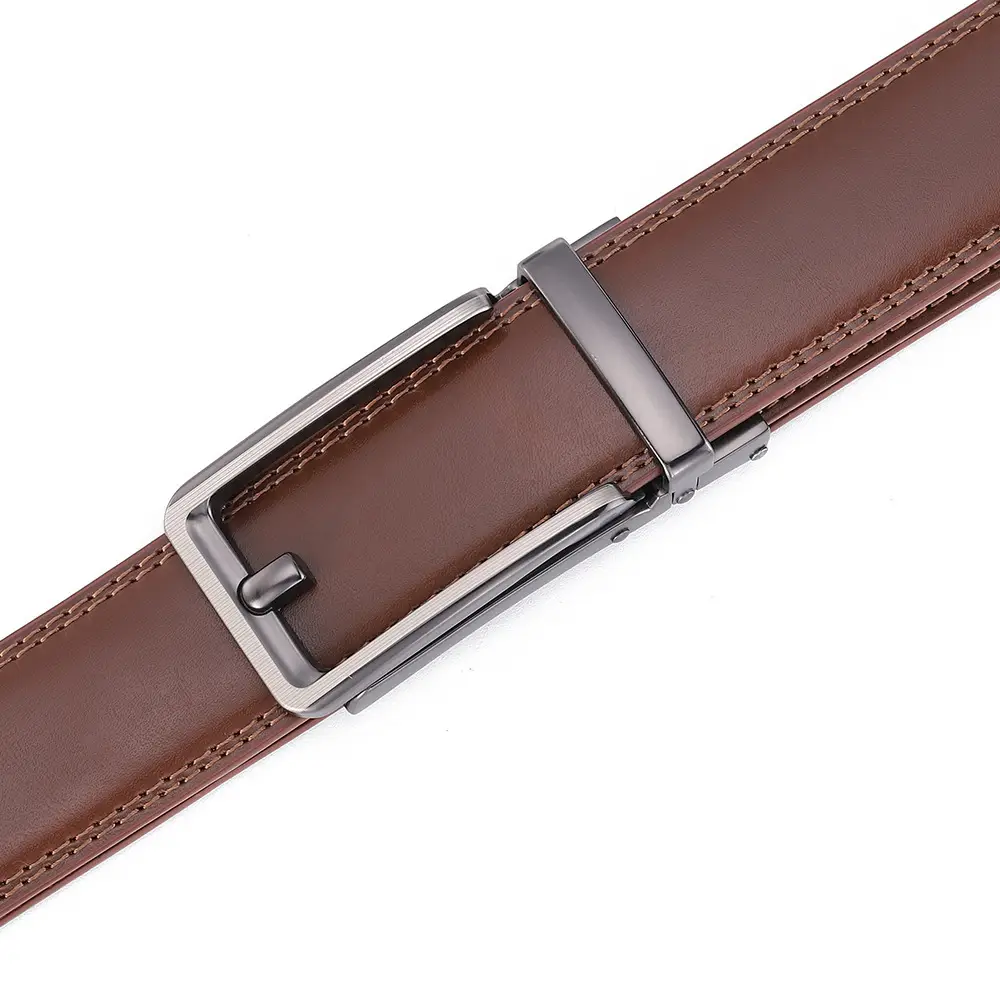 Men's Black Cross-Border Belt with Silver Buckle - Image 6