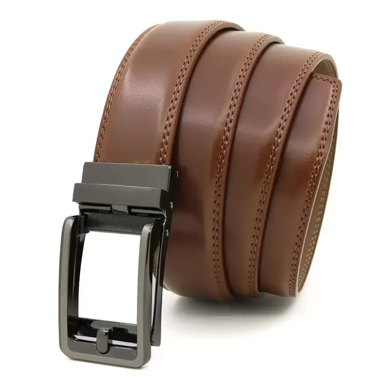 Men's Black Cross-Border Belt with Silver Buckle — feature 12