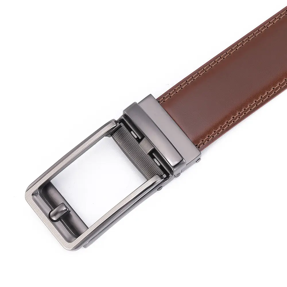 Men's Black Cross-Border Belt with Silver Buckle — feature 15