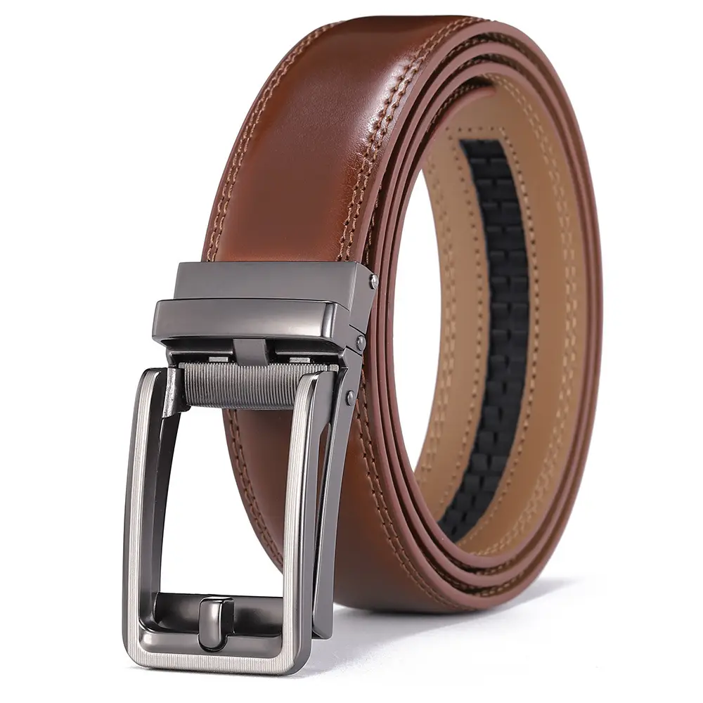 Men's Black Cross-Border Belt with Silver Buckle — feature 17