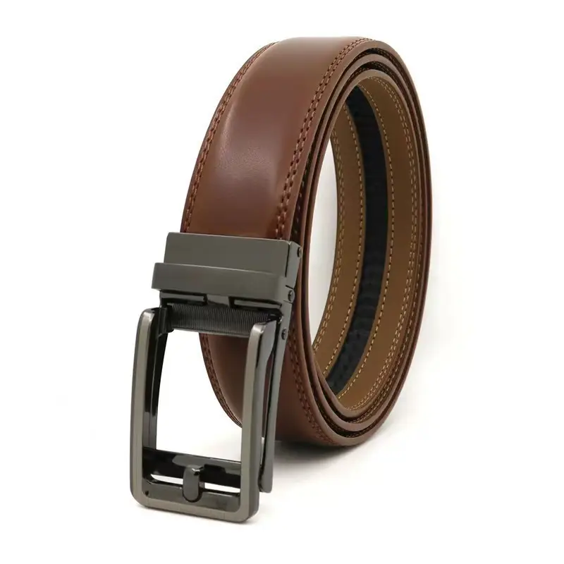 Men's Black Cross-Border Belt with Silver Buckle — feature 6